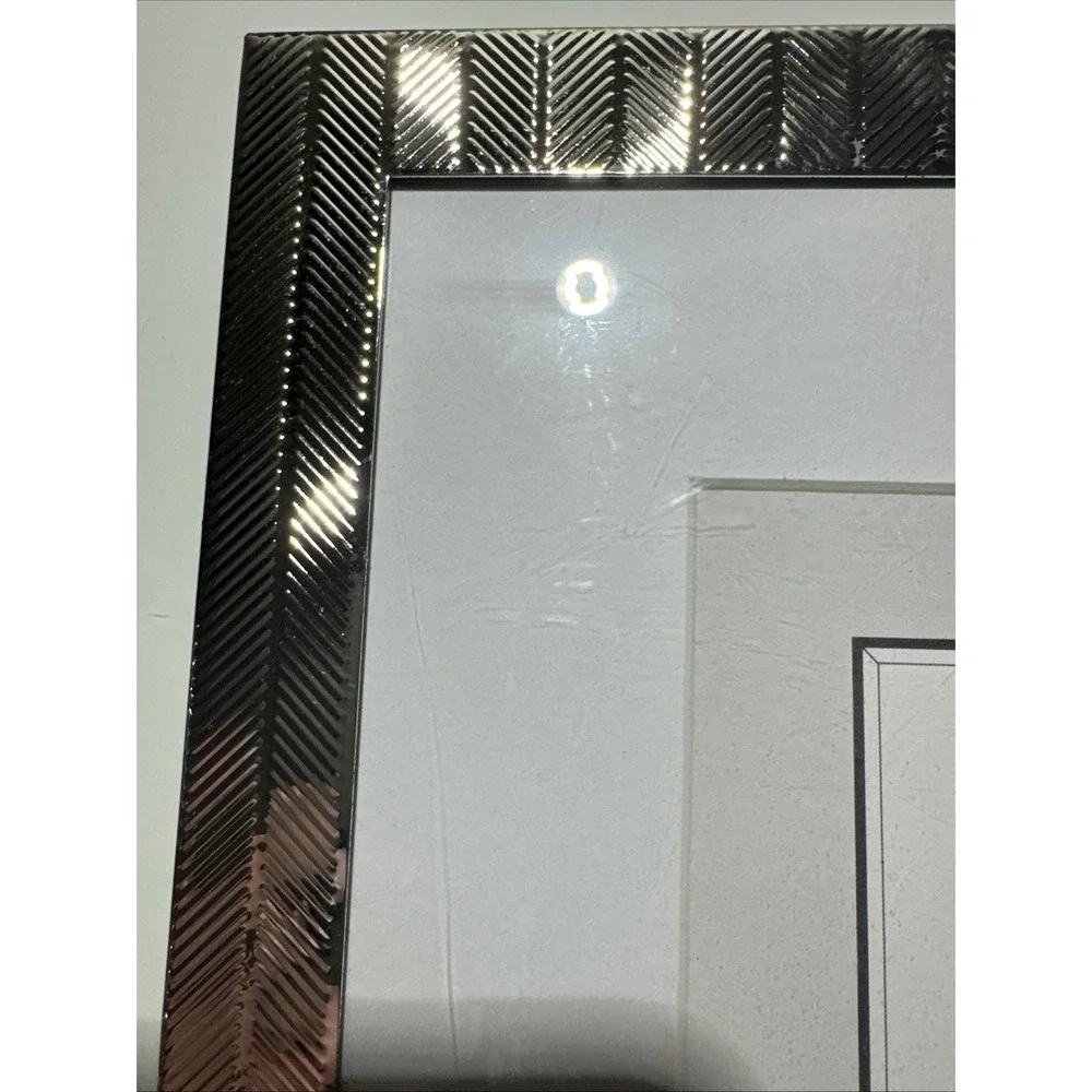 Photo Whitney Silver Plated Picture Frame Hand Polished Textured Stripes 5x7